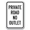 Signmission Private Road No Outlet 12inx18in Heavy Gauge Alum Signs, 18" L, 12" H, A-1218 Dead End -Private Road A-1218 Dead End -Private Road - alternate 1